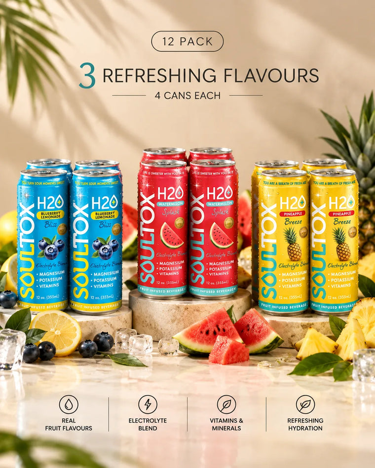 SOULTOX Fruit Fusion Variety Pack | 12 Cans, Four of Each Flavor