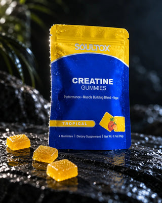 Creatine Gummies — pouch with loose gummies