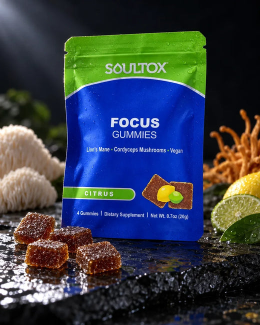 SOULTOX Mushroom Gummies 40-Pack Complete Bundle — Focus, Energy, Sleep + Creatine