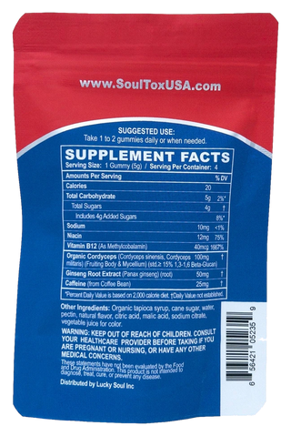 Energy Gummies — pouch, back, with supplement facts