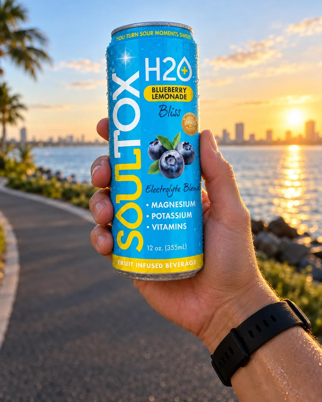 Blueberry Lemonade Bliss at the end of a sunrise run